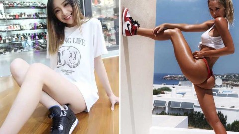 中美「球鞋女神」颜值美腿大比拼：当加州阳光邂逅东方舞韵