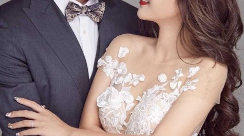 铁汉柔情美髯公睢冉携娇妻定格幸福瞬间婚纱照尽显恩爱