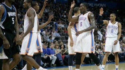 雷霆双少合砍33分 主场113-93狂屠森林狼