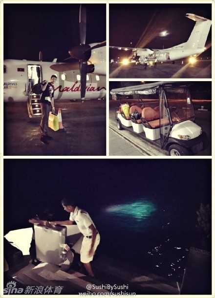 致敬“丁神”:从四字外援到逐光者的篮球征途 丁彦雨航与昔日队友比斯利在场边轻松合影,两人对着镜头露出搞怪而灿烂的笑容