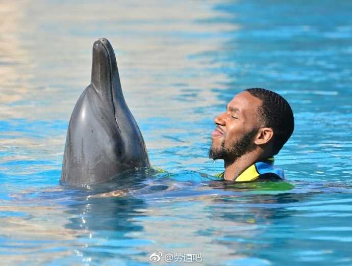 新疆飞虎雄鹰邂逅迪拜海浪:亚当斯与海豚共谱假日乐章 身披阳光的亚当斯在迪拜的湛蓝海水中,与优雅的海豚来了一次亲密的鼻尖对鼻尖,仿佛在交流着关于远方的秘密。