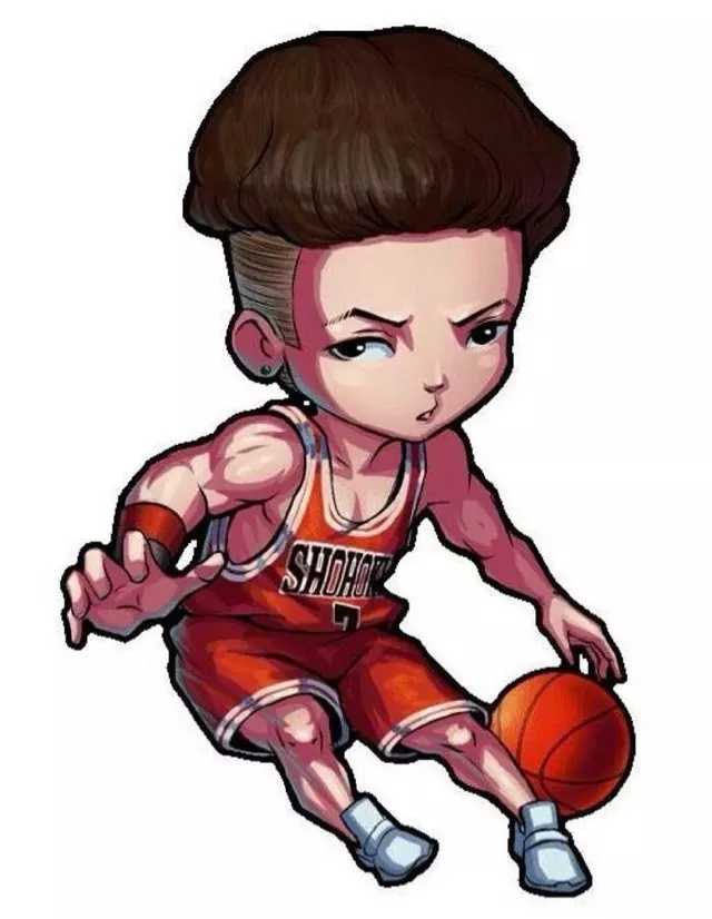 灌篮高手Q版漫画萌动青春 那些包子脸背后的热血回忆 赤木刚宪Q版‘大猩猩’灌篮,圆瞪的双眼和张开的大嘴极具冲击力,Q版身形让这一记势大力沉的灌篮显得滑稽又霸气