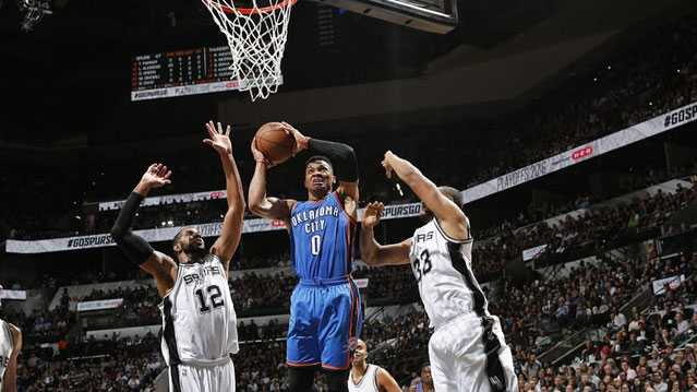 双少颠覆67胜神话：雷霆六场复仇马刺挺进西决